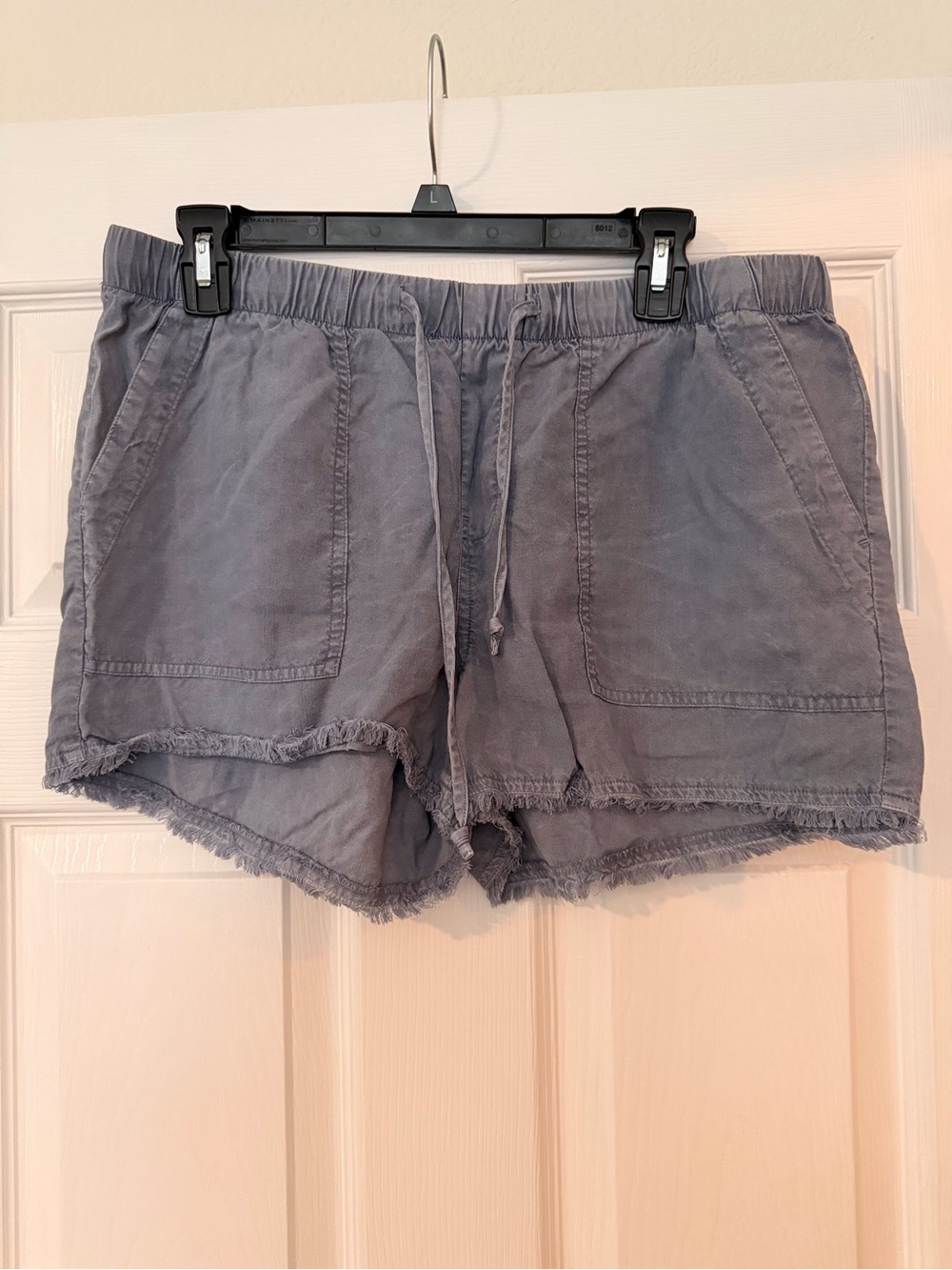 Bella Dahl Washed Blue Grey Elastic-Waist Shorts